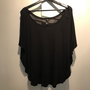 H&M Black Drape Blouse